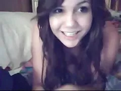 Sexig tonåring masterbating på webcam!