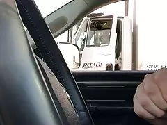 Bil blixt - lastbil lady har ett bra utseende