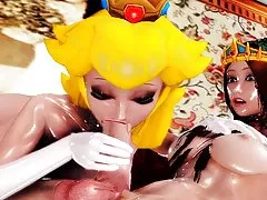 Prinsessan peach blir knullad av shemale