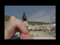 Lyckliga dag på stranden,